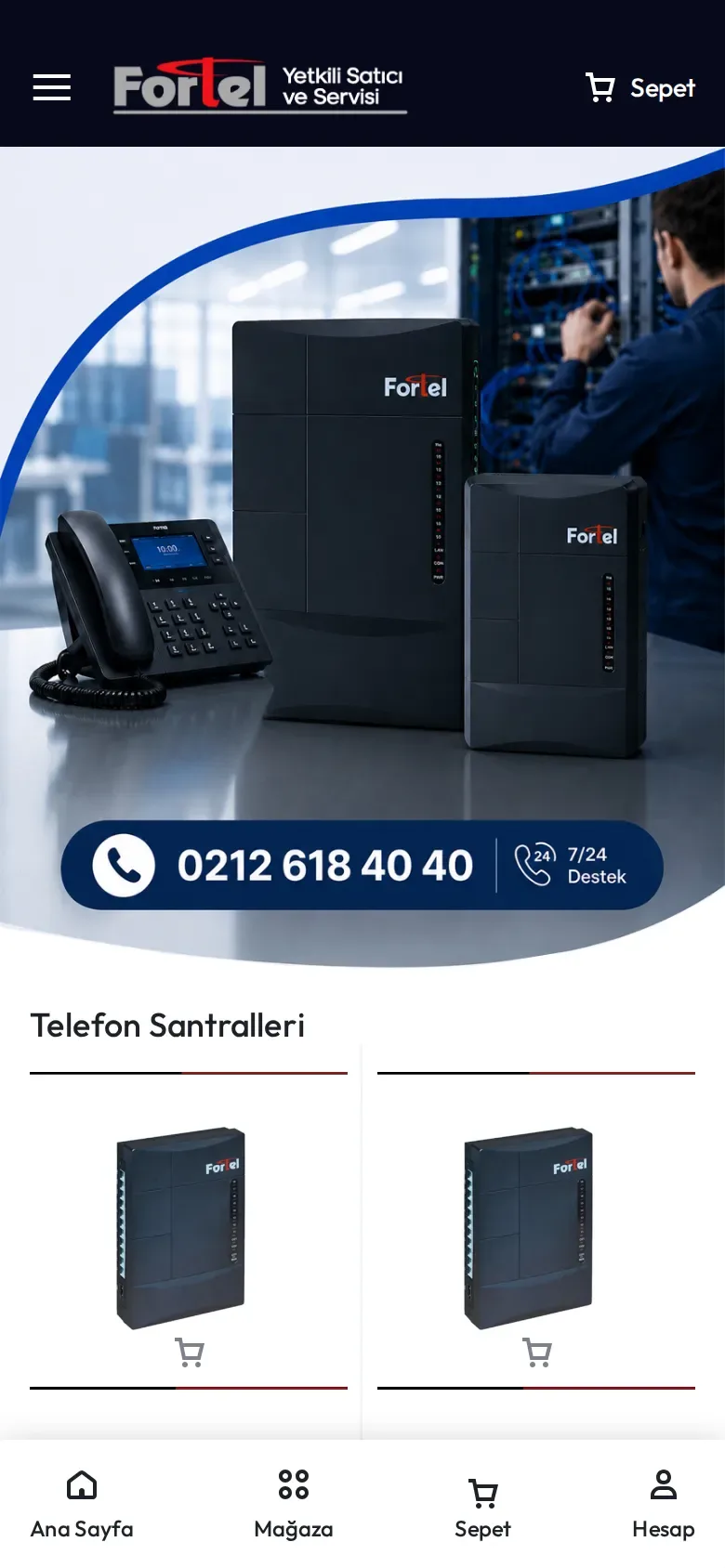 Fortel Telefon Santral mobil görünüm